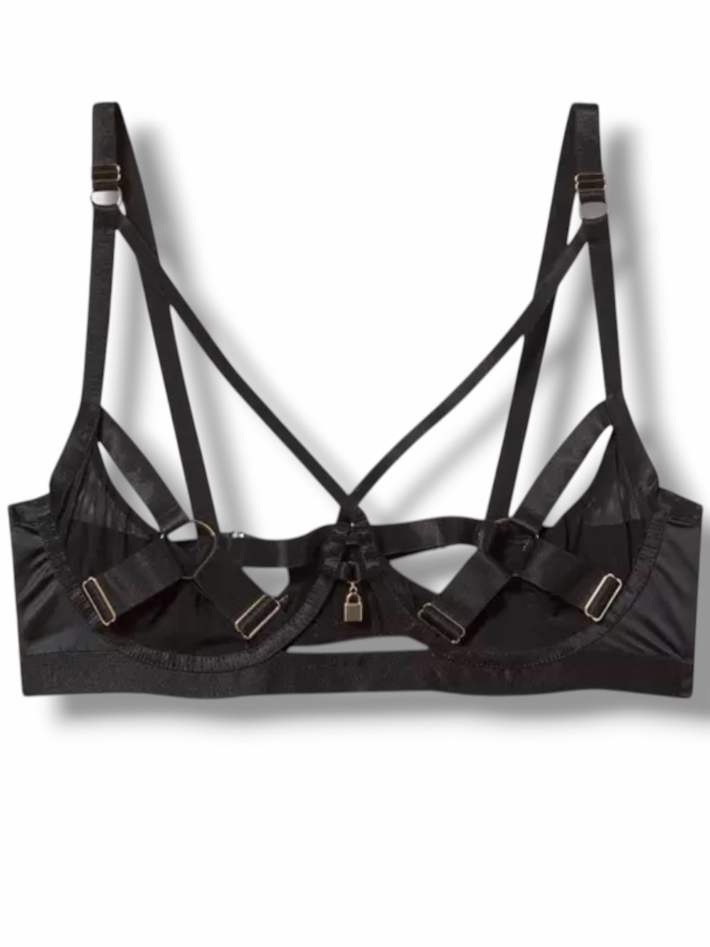 Torrid Open Cup O-Ring Strappy Black Underwire Bra Size 2X